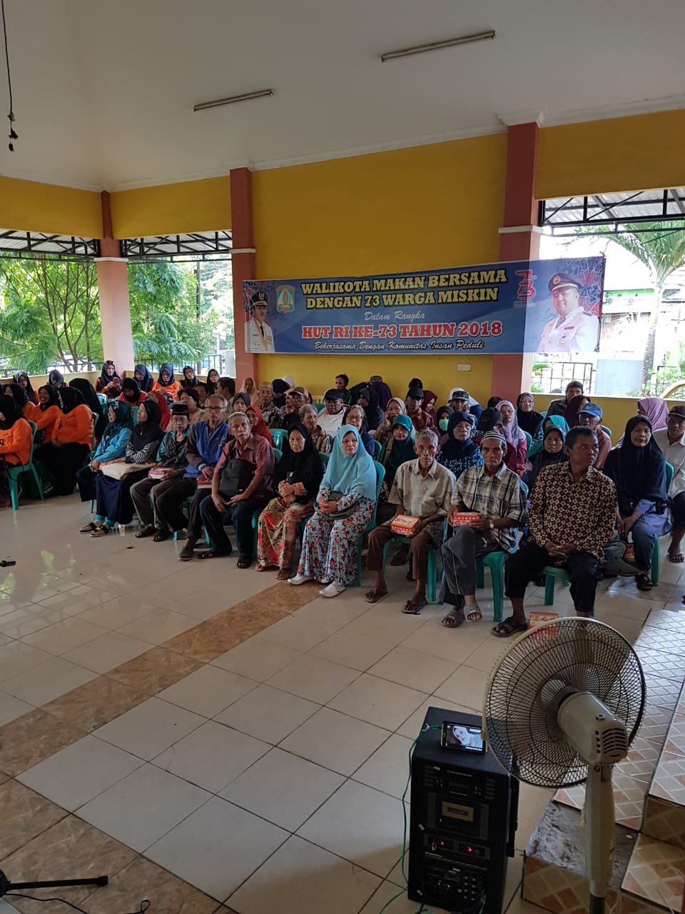 makan bersama 73 warga miskin Kecamatan Balikpapan Selatan dalam rangka HUT KE 73 Kemerdekaan RI Tahun 2018,