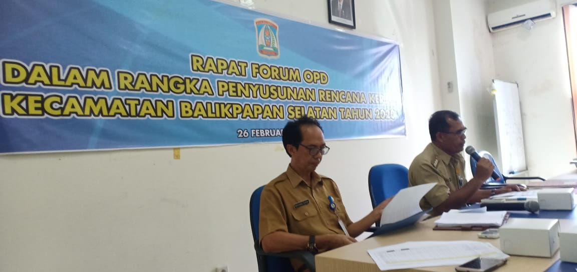 Rapat forum OPD dalam rangka penyusunan rencana kerja kecamatan balsel