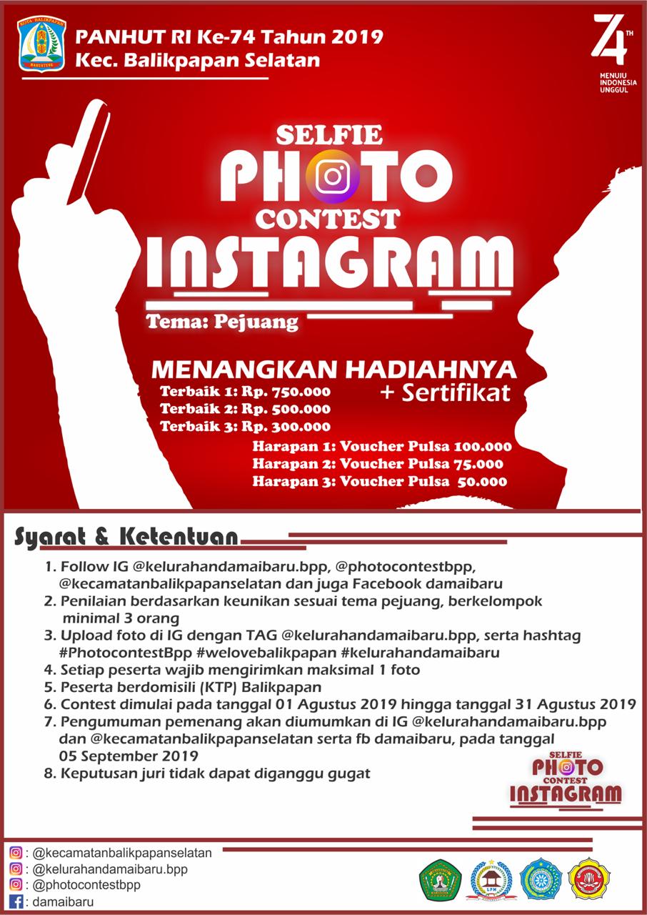 Lomba Selfie Photo Contest Instagram dalam Rangka HUT RI   ke-74