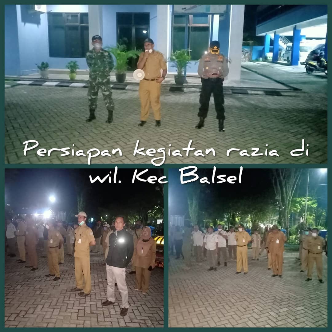 Persiapan kegiatan razia dalam pencegahan covid 19 di wilayah Kec Balikpapan Selatan