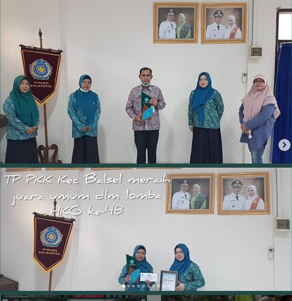 TP PKK Kecamatan Balikpapan Selatan meraih juara umum dalam rangka lomba HKG PKK ke- 48 Tingkat Kota Balikpapan