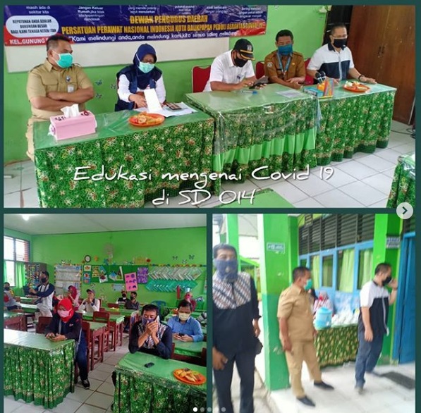 Kegiatan Edukasi Covid19 di SD 014 Kelurahan Gunung Bahagia