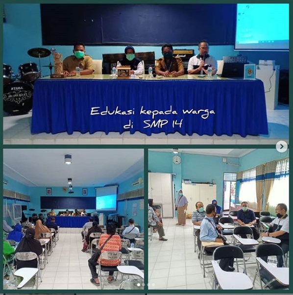 Kegiatan Edukasi covid 19 di SMP Negri 14 Balikpapan