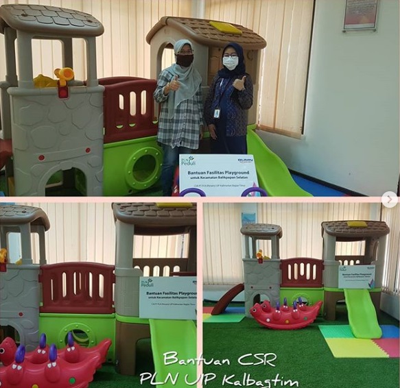 Bantuan Mainan Anak / Child slide Game Dari CSR PLN UIP Kalbagtim