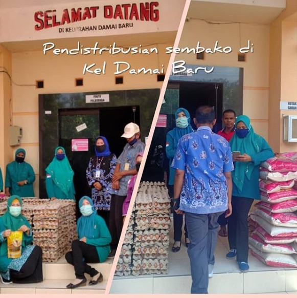 Pendistribusian Sembako di Kelurahan Damai Baru Kecamatan Balikpapan Selatan