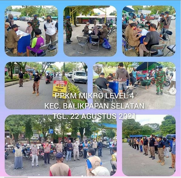   Giat Razia Protkes PPKM Mikro Level IV Kecamatan Balikpapan Selatan