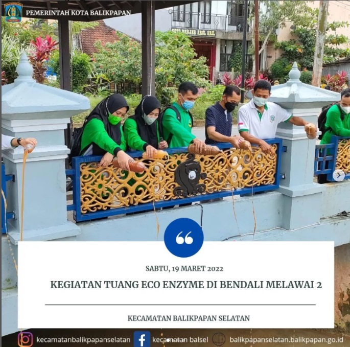 KEGIATAN TUAI ECO ENZYM DI BENDALI MELAWAI 2 KECAMATAN BALIKPAPAN SELATAN