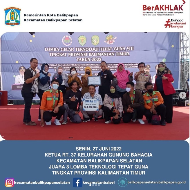 JUARA 3 LOMBA TEKNOLOGI TEPAT GUNA TINGKAT PROVINSI